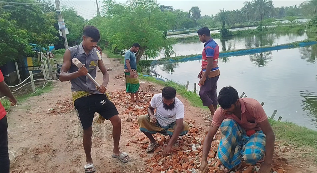 সাতক্ষীরায় জনদুর্ভোগ কমাতে জামায়াতের যুব বিভাগের স্বেচ্ছাশ্রমে রাস্ত সংস্কার
