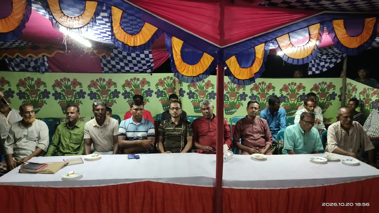 আশাশুনির শ্রীউলায় পূজামণ্ডপ পরিদর্শনে যুবদল নেতা শহিদুল ইসলাম